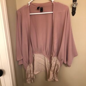 Dusty pink/cream chiffon kimono!
